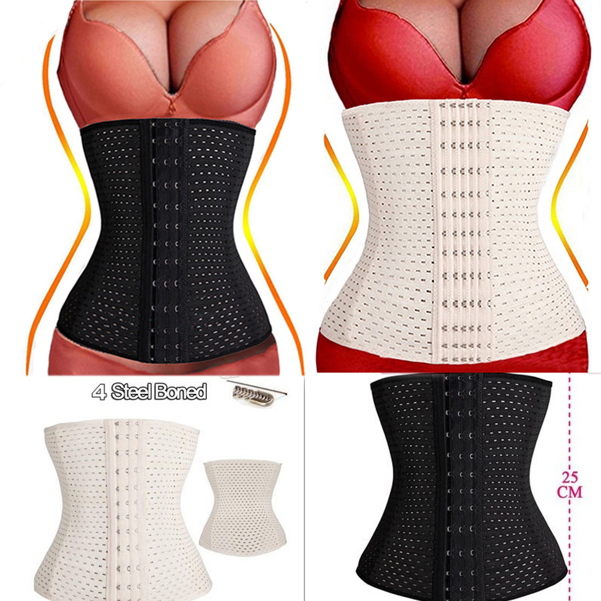 TINGLU Waist Trainer Corset Breathable and Invisible Waist Shaper Training Waist Cincher for Women Tummy Control
