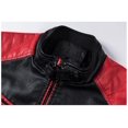 thumbnail image 2 of JFBUJC Men Motorcycle Leather Jacket Stand Collar Vintage Zipper Biker Coat Racer Outerwear, 2 of 5