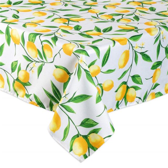 Design Imports CAMZ38779 Nappe Imprimée 60 x 120 Po Citron Bonheur