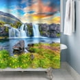 thumbnail image 3 of Baocicoo Waterfalls Shower Curtain Sets Stone Grass Field Scenery Shower Curtain for Bathroom Courtyard Garden Outdoor Landscape Bathroom Decorations Fabric Shower Curtain with Hooks 36x72 Inches, 3 of 6