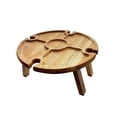 thumbnail image 1 of Picnic Portátil Con Estante Para Vinos Bandeja Compartimentada Escritorio Plegable Redondo De Madera Para Eventos Al Aire Libre Cenas Románticas Camping En La Playa Eigraketly OD010799-01, 1 of 6