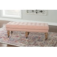 thumbnail image 2 of Linon Kacie 50" Wide Buttun Tufted Bench, Distressed Gray Washed Pink Linen, 2 of 11