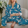 thumbnail image 6 of Hirioo Festive Dachshund Fun for Women's Pajama Sets 2 Piece Pjs Women's Long-Sleeved Pajama Set Button Down Sleepwear,S-XXL-Small, 6 of 7