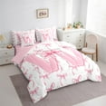thumbnail image 3 of Castle Fairy Personalized Initial Girl 7 Pieces Bedding Comforter Set,Pink White Full Bedding Set Lightweight,Cartoon Bowknot Fitted Sheet Flat Sheet,Luxury Bedroom Decor, 3 of 8