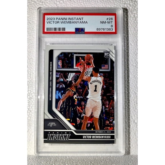 Victor Wembanyama 2023-24 Panini #26 NBA Rookie Card Spurs 1 of 10018 PSA 8 NM-M