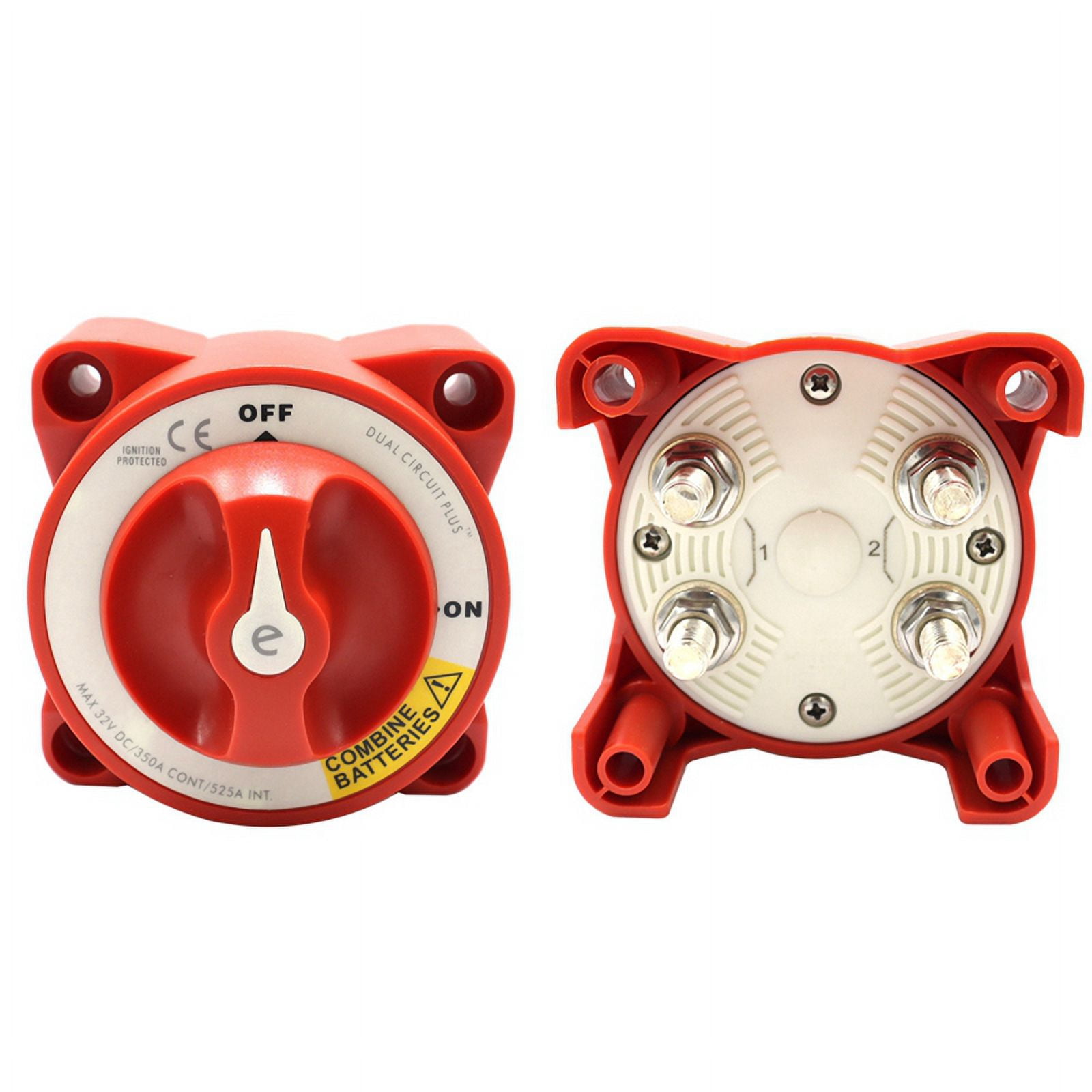 5511E Dual Circuit Plus Battery Rotary Switch Isolators Disconnect 12V-32V 350 Amp E-Series for Car Truck Ship Speedboat