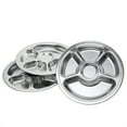 thumbnail image 1 of Aspire 3 Pack Assiette Ronde en Acier Inoxydable Assiettes Divisées Plateau de Service de Camping-5 Sections, 1 of 7