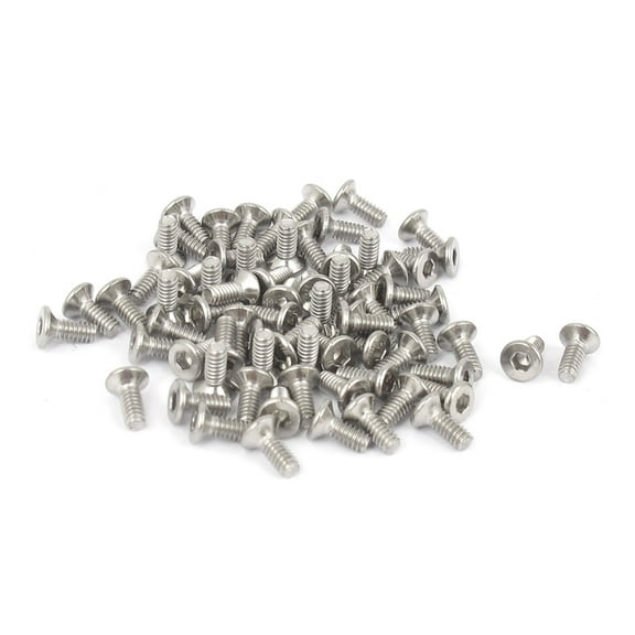 Uxcell M2 x 5mm 304 Stainless Steel Hex Socket Countersunk Flat Head Screw Bolts (50-pack)