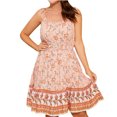 thumbnail image 1 of Hyknon Robes pour Femmes Mode Été Floral Doux Manches Courtes Taille Robe de Vacances Décontractée Douce Fluide Ample, 1 of 5