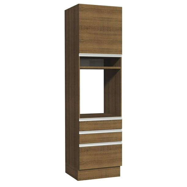 Mueble de Cocina Para Horno Madesa Glamy 60 cm 1 Puerta y 3 Cajones Marrón