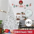 thumbnail image 2 of 4ft/5ft/6ft Snow Flocked Christmas Tree, Pine Branches Bushy Pine Holiday Decoration, Artificial Christmas Tree With Blue LED Lights, 2 of 7