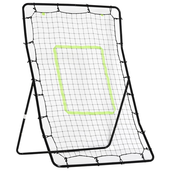 Soozier 4x5.7ft Baseball Rebounder Net - Black Steel Frame, Pitching & Fielding Trainer for Sports Practice, Portable & Weather-Resistant Training Aid