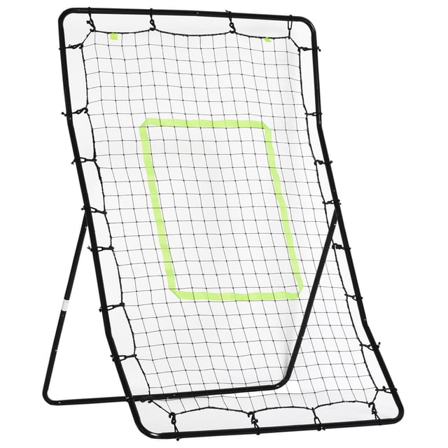 Soozier 4x5.7ft Baseball Rebounder Net - Black Steel Frame, Pitching & Fielding Trainer for Sports Practice, Portable & Weather-Resistant Training Aid
