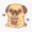 1pcs, variant on Little Pug Loves Bubble Tea Sticker