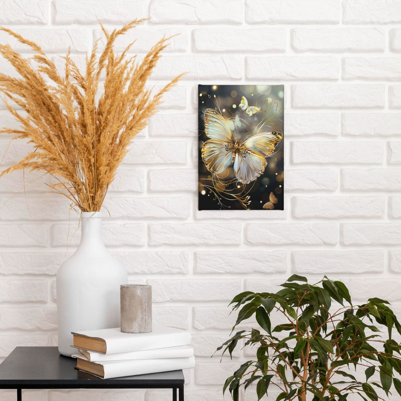 8x12 inch Paintings For Living Room Decor White Butterfly,Home Decor Living Room Accessory,Modern Style White Butterfly Canvas Prints,For Butterfly Enthusiast Gift,Bedroom,Study,Office,Yard