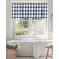 thumbnail image 2 of Navy Blue White Plaid Kitchen Valances for Windows Rustic Vintage Checkered Valance Curtains&nbsp; for Kitchen /Living Room/Bedroom/ Bathroom Decor, 42"x12 " ,Rod Pocket 1 Panel,, 2 of 7