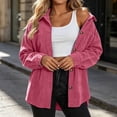 thumbnail image 7 of ClodeEU Women's Oversized Corduroy Shacket,Lapel Collar Long Sleeve Button Down Shirt Jacket,Casual Fall Winter Outerwear ,Women's Plus L, 7 of 7