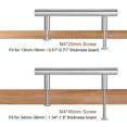 thumbnail image 4 of Unique Bargains 4' Length 2.5' Hole Center Stainless Steel T Bar Pull Handle 10mm Diameter, 4 of 6