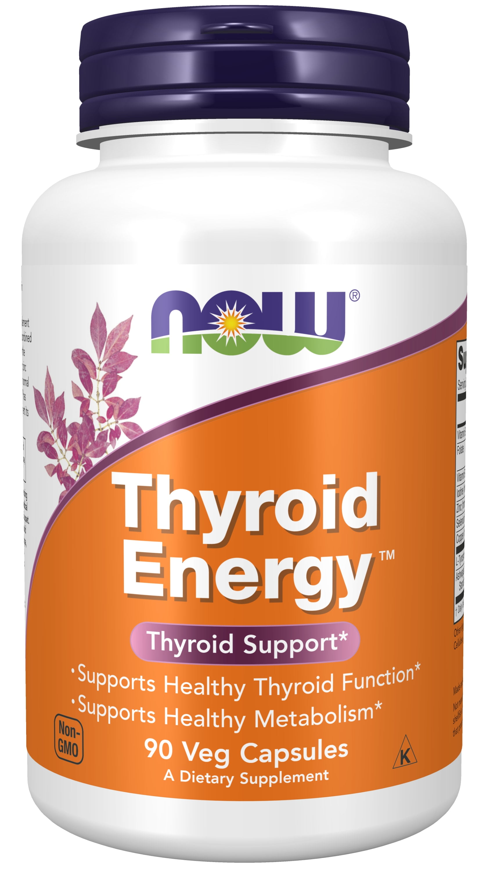 NOW Supplements, Thyroid Energy™, Iodine and Tyrosine plus Selenium, Zinc and Copper, 90 Veg Capsules