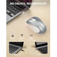 thumbnail image 4 of Wireless Mouse for Laptop, Ergonomic Silent Computer Mouse with USB & USB-C, 3 DPI 6 Buttons,Silver Grey, 4 of 8