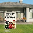 thumbnail image 3 of JOOCAR Merry Christmas Dogs Garden Flag for Winter Christmas Home Outdoor Garden Yard Door Decor 12x18 inch, 3 of 5