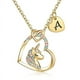 thumbnail image 1 of Collar de unicornio europeo y americano con letras de amor de la A a la Z, colgante de corazón, joyería para niños, 1 of 5