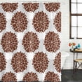 thumbnail image 2 of Brown Dahlia Shower Curtain, Waterproof Shower Curtains for Bathroom, Vintage Abstract Grey Flowers Floral Washable Fabric Bathtub Curtain Set Bath Decor with 12 Hooks 72"x78", 2 of 8