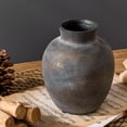 thumbnail image 3 of Black Ceramic Vase for Large Flowers, Tall Rustic Farmhouse Vase - Home Decor Centerpiece for Living Room, Table, Entryway, Mantel, 3 of 7