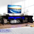 thumbnail image 6 of ChVans Large LED TV Stand for 65/70/75" TV, Living Room Entertainment Center w/RGB LED Lights & Storage Drawers Furniture, Black High Gloss TV Cabinet Console Table-65.3", 6 of 10