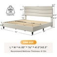 thumbnail image 4 of EnHomee King Bed Frame with Adjustable Headboard Upholstered King Size Bed Frame with Charge Station & Storage, Beige, No Box Spring Needed, Noise Free, 4 of 8