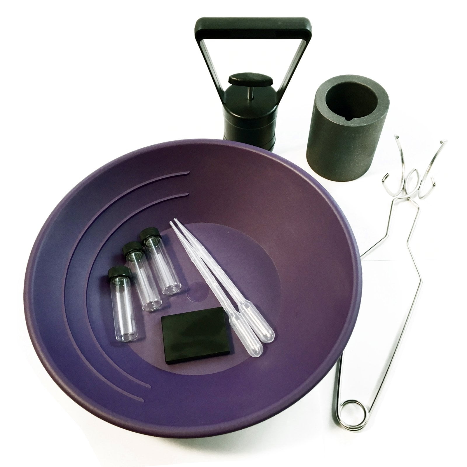 ASR Outdoor Gold Rush Gold Prospecting Pan Kit Glass Vials Testing Stone 10pc ASR Outdoor Gold Rush Gold Prospecting Pan Kit Glass Vials Testing Stone 10pc