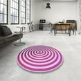 thumbnail image 3 of Ahgly Company Indoor Round Patterned Blossom Pink Area Rugs, 4' Round, 3 of 6