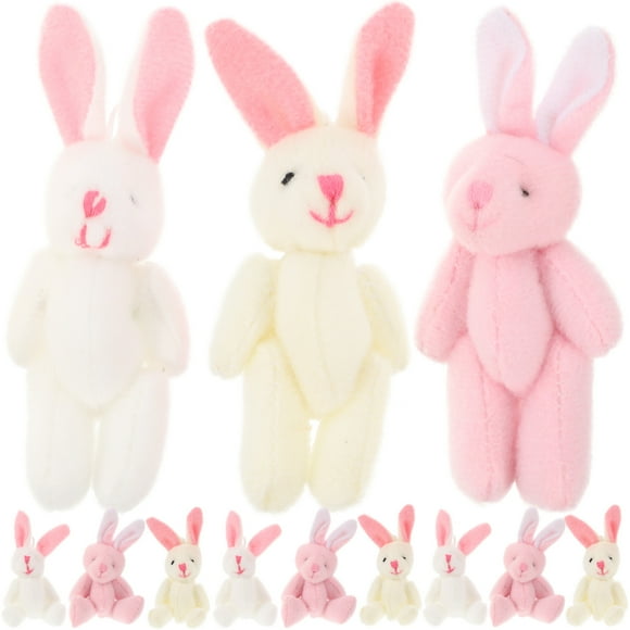 KAKOWELY 15 piezas de conejito de peluche pequeño, colgante de conejo, decoración