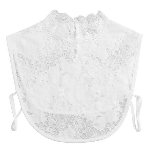 ZPAQI Women Turtleneck False Collar Hollow Floral Lace Detachable Dicky Half Blouse