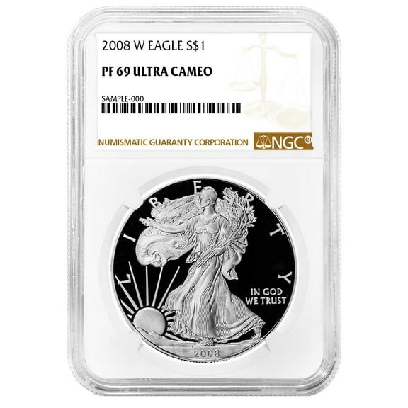 2008-W Proof $1 American Silver Eagle NGC PF69UC Brown Label