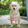 thumbnail image 3 of Dog Raincoat Hooded Leash Hole Waterproof Rain Coat Jacket Rainwear for Small Pet Cat Puppy, 3 of 5