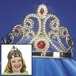 Plastic Jeweled Gold Tiara - Apparel Accessories - 1 Piece