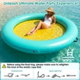 thumbnail image 4 of Pirecart Round Floating Inflatable Water Hammock, Pool Floatsfor Adults, Swimming Platform with Pump & Storage Bag, Large Size for 2-3, Green, 4 of 9