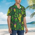 thumbnail image 3 of Kll Men'S Hawaiian Shirt Short Sleeve Button Down Beach Shirts-Cactus 1, 3 of 7