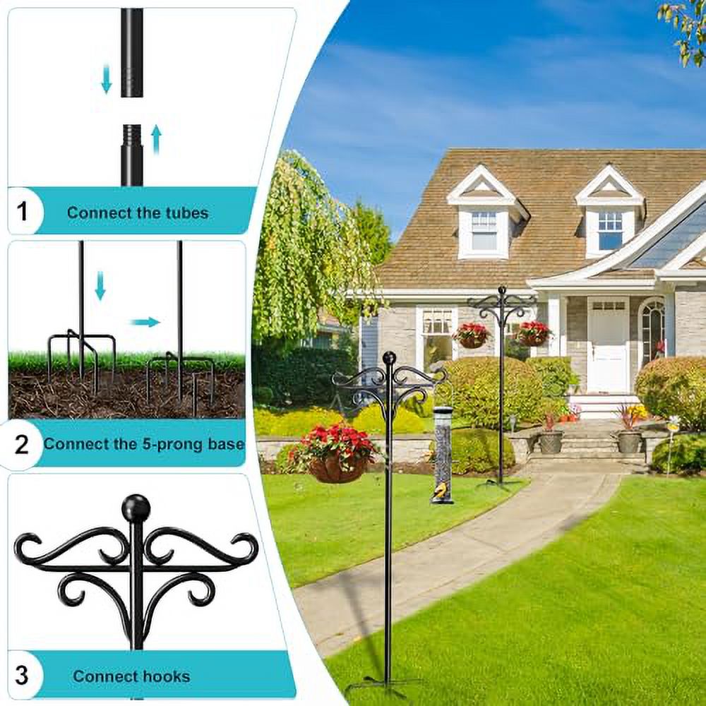 72 in Heavy Duty Steel Garden Shepherds Hook with Stable and Firm Design (2 Count)