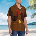 thumbnail image 3 of Sikiie Chicken Farm Animal Print Men's Hawaiian Shirt, Summer Beach Button Pocket Short Sleeve T-Shirt,Small, 3 of 7
