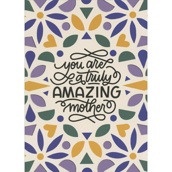 RSVP Truly Amazing: Purple, Yellow and Green Floral Shapes Mother's Day Card for Daughter