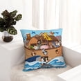 thumbnail image 6 of Yiaed Animals on Noah's Ark Floating Print Pillow Covers Super Soft Decorative Square Throw Pillow Covers Case Cushion Covers for Sofa Couch Bedroom Car Decor（No pillow core）-22"x22", 6 of 7