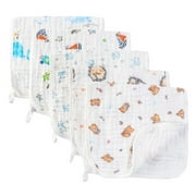 Muslin Burp Cloths Baby Burp Clothes for Boy Girls 100% Cotton Large 20''X10'' 6 Layers Thicken Super Soft Absorbent(5 Pack)