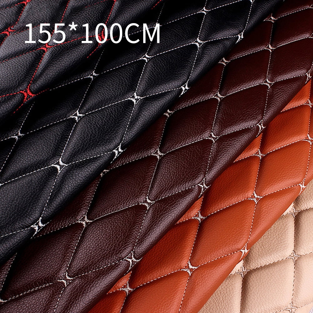 Quilted PVC Leather Fabric with Sponge Backing – Soft Upholstery for Car, Motorbike, Boat, Furniture 155cm x 100cm