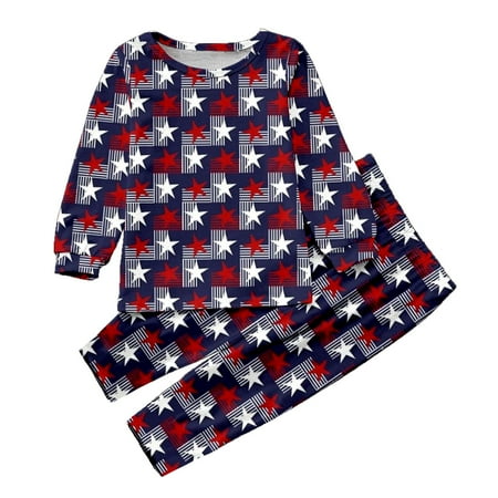 

TAIAOJING Matching Christmas Pajamas for Family For Kids Clothes Cute Prints Sets Kids Long Sleeve Tops Pants Kids Homewear Set 7-8 Years