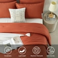 thumbnail image 3 of Davulos Burnt Orange Comforter Set Twin, 2 Pieces Solid Lightweight Bedding Comforter Set, All Season Fluffy Bed Set, 3 of 10