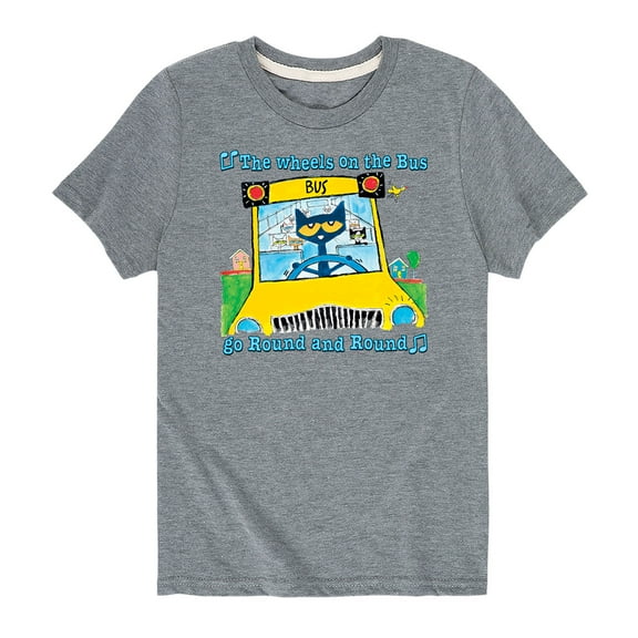 Pete The Cat - Wheels On The Bus -Toddler Graphic T-Shirt