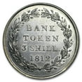 thumbnail image 2 of 1812 Great Britain Silver 3 Shilling Bank Token George III Ch Unc, 2 of 2
