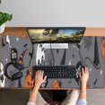 thumbnail image 4 of Long Mouse Pads for Desk,Gray Halloween Ghosts Cats and Pumpkins Desk Mats on Top Of Desks, Desk Mouse Pad Extra Large with 3mm Non-Slip Base and Stitched Edge for Gaming,Office,Work,Home 47.3"x23.6", 4 of 6